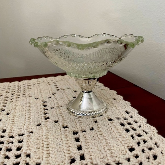 Vintage Duchin Sterling Silver & Glass Compote Dish | Weighted Candy Bowl | Mid- - Picture 1 of 5